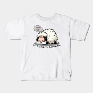 Overthinking Sheep Can't Sleep Kids T-Shirt
